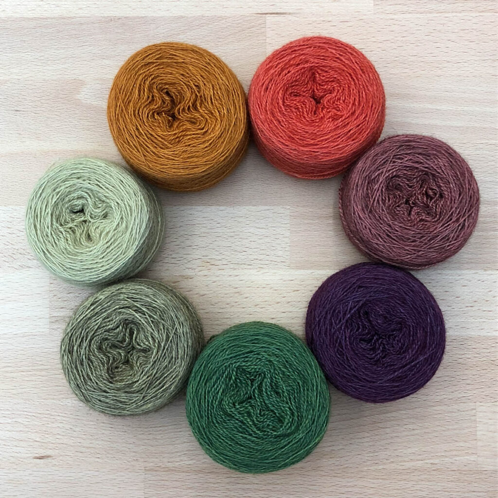 Naturally dyed colour palette